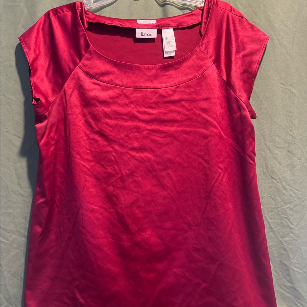 Liz Claiborne Pink Blouse with Short Sleeves